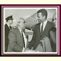 Arna Bontemps greeting Sidney Poitier.